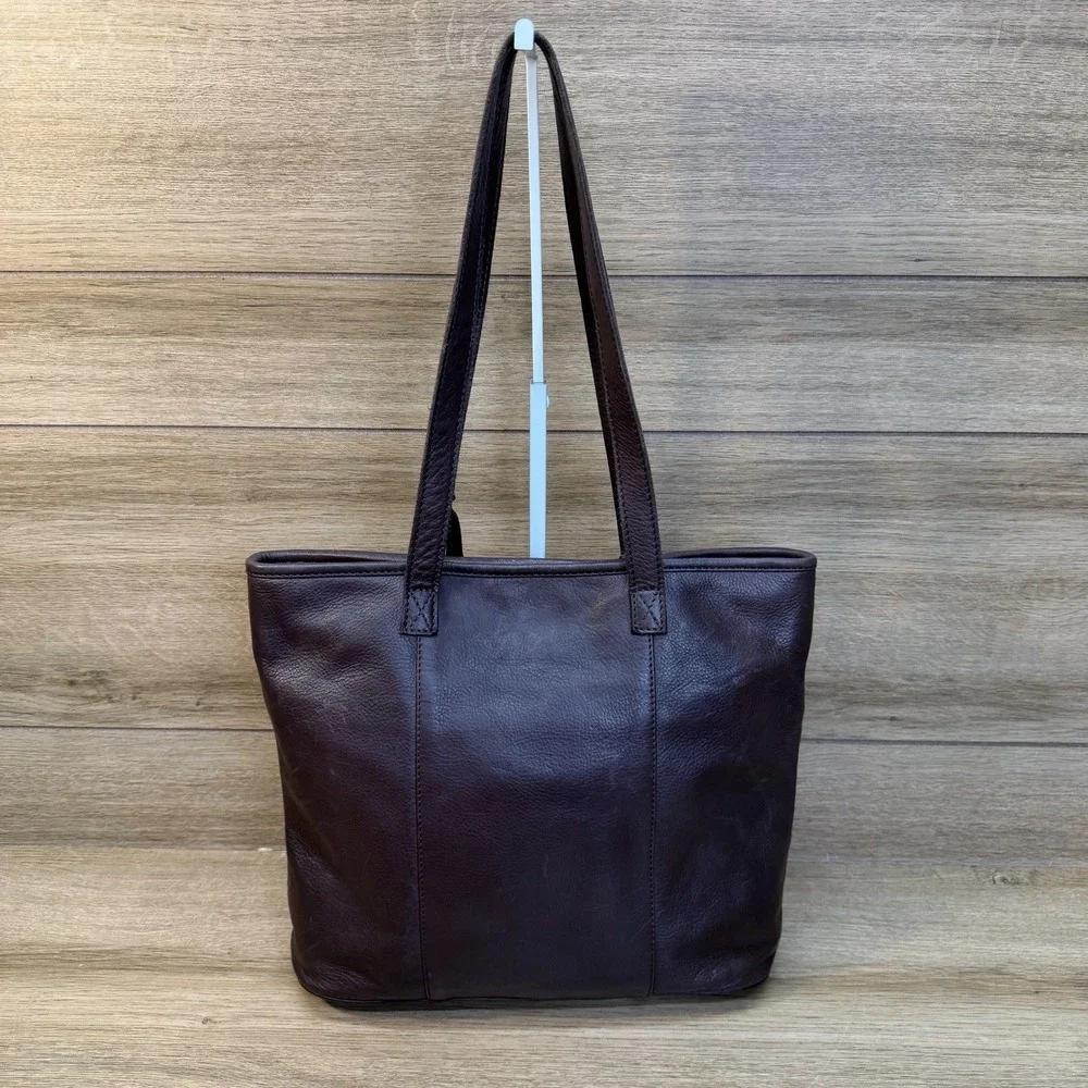 Ashwood Woven Leather Shoulder Bag Tote Chocolate Brown Gold Turnlock Boho Purse